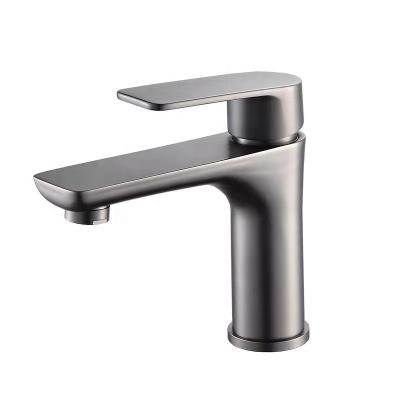 China Gun Gray Tap Faucet Hot And Cold Water Mixer Bathroom Washing Other Waterfall Stainless Steel High Quality Basin Faucet for sale