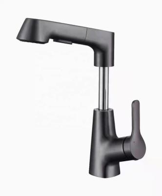 China Pull Out Spray 360 Rotating Pull Out Basin Faucet Hot And Cold Water Mixer Brass Bathroom Faucet Multifunctional Lifting Faucet for sale