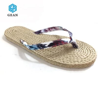 China Summer Beach Lady Fashion Flip Flop Slipper Eva Hemp Rope Sneakers Waterproof Outsole Flip Flops For Women for sale