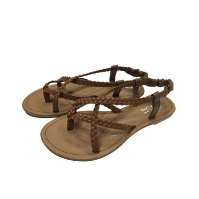 China low price & MOQ OEM new arrival comfortable flat sandals for women and ladies china manufacture woman sandal for sale