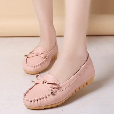 China Newest Lightweight Round Head Flats for Women High Quality Comfortable Knot Soft Bottom Flat Bow Casual Shoes Ladies Flat Shoes for sale