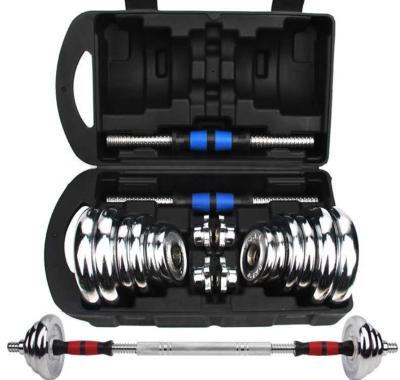 China Rubber Covered Dumbbell Factory Produced Home Gym 20kg 30kg Plating Adjustable Dumbbell Suit for sale