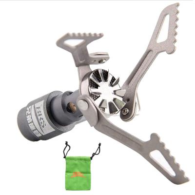 China Mini Titanium Camping Stove Outdoor Pocket Gas Burner Super Ultralight Camping Tools for sale