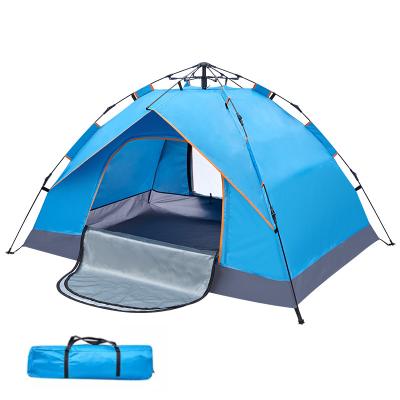 China Diagonal Tie Type Hot Sale 3-4 Person Light Sunshade Pop Up Portable Beach Tent Family Camping Tent for sale