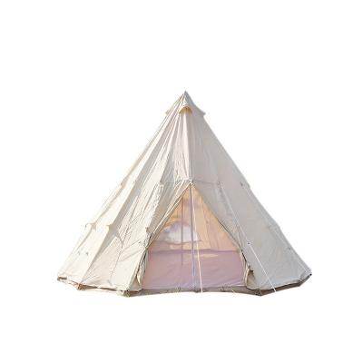 China Extended Type Large Glamping Gear Cotton Canvas Teepee Tent 3m 4m Teepee Tent for sale