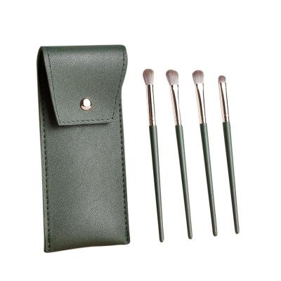 China Low MOQ Mini Brush Makeup Brushes With Bag, 4pcs Super Soft Eyeshadow Brush Set With Case Private Label for sale