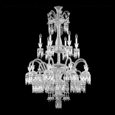 China 24 Lights Traditional Vintage k9 Glass Crystal Decorative Long Light Chandelier Lightings For Stairwell for sale