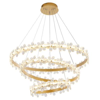 China Modern Modern Decorative Living Room Bedroom Dining Room LED Lights Gold Crystal Lighting Chandelier for sale