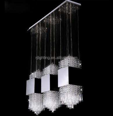 China Modern Silver Color Kitchen Dining Room Decorative Hanging Lamp Crystal Pendant Light for sale