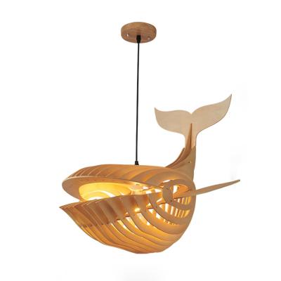 China Japanese Designer Lamp Modern Decorative Fish Shaped Restaurant Lamp Wooden Chandeliers for sale