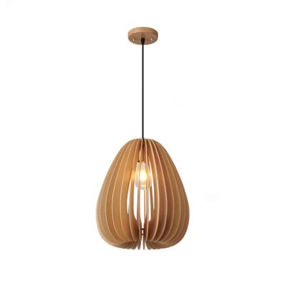 China Modern Minimalist Southeast Asian Chandelier Art Single Wooden Restaurant Chandelier for sale