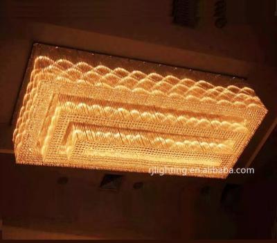 China Custom Large Chandelier Lobby Lobby Banquet Ceiling Light Hotel Luxury Modern Rectangular Lamp for sale