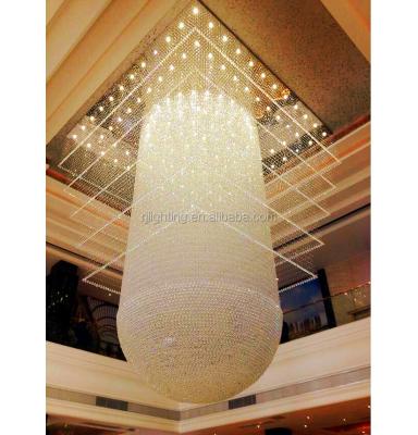 China Contemporary Modern Hotel Lobby Project Hotel Giant Chandelier Modern Custom Crystal Large Hall Lighting for sale