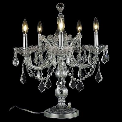 China Wholesale Zhongshan Classic European Luxury Hotel Crystal Table Lamp 5 Lights Wedding For Wedding for sale