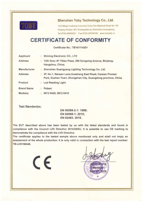 CE - Zhongshan Pinyang Lighting Co., Ltd.