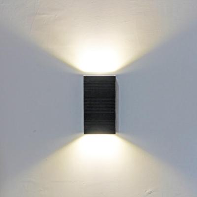 China Modern Rectangle Wall Light Black IP44 Indoor Outdoor Through The Wall Light Corridor Wall Lamp for sale