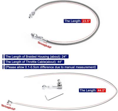 China Universal Stainless Steel 24 Inch Stainless Steel Braided Throttle Wiring Harness Kits for sale