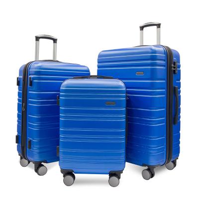 China ODM OEM ABS Hard Shell 4 Wheel Luggage Set Durable Cover Hard Shell Case Trolley ABS Luggage for sale