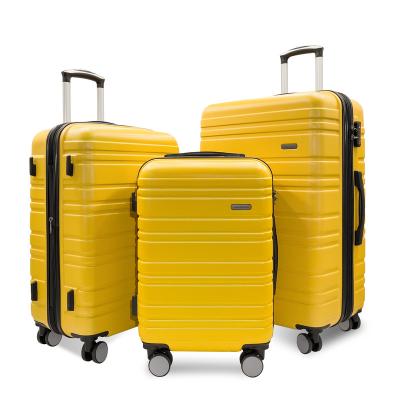 China High Quality Lightweight ABS Hard Case Trolley Luggage 20/24/28 Inch 3 Piece Set Carry On Type Luggage Suitcase for sale