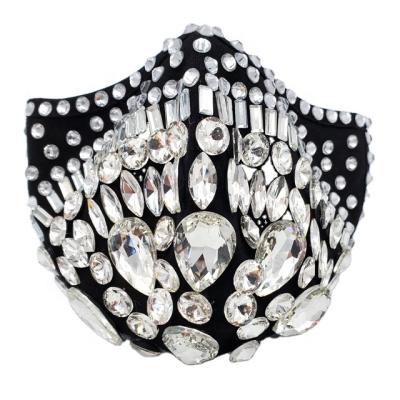 China Reusable the factory wholesale fashionable and luxurious rhinestone facemask for sale