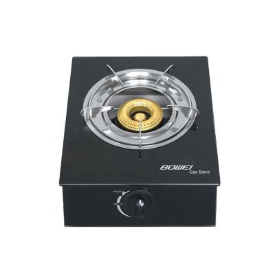 China Household cooking appliances lpg gas stove single burner tempered glass top for sale