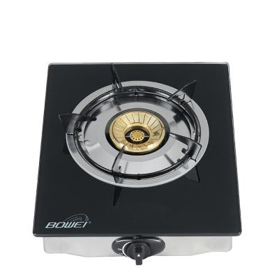 China Household Kitchen 1 Burner Tempered Glass Gas Cooker Energy Saving Portable Gas Stove Wholesale for sale