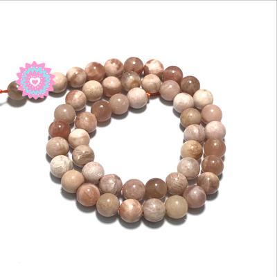 China Natural Sun Stone Beads For Jewelry Making Natural Gem Sunstone Round Loose Spacer Beads for sale