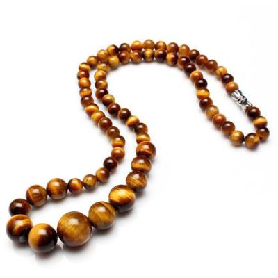 China FASHIONABLE 6/8/10mm Round Tiger Eye Beaded Necklace For Women for sale