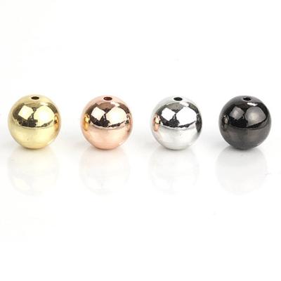 China CLASSIC High Quality Gold Plated Silver Rose Black Spacer Brass Ball Beads Round Beads For Jewelry Making for sale