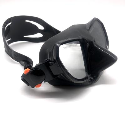 China 100% silicone+tempered spearfishing mask glass mask low volume freediving diving mask for sale