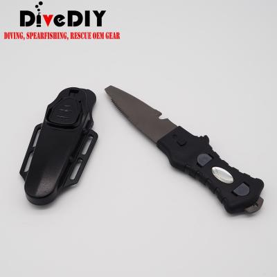 China Titanium BCD Scuba Diving or Watersport Dive Tip Scuba Tip Mini Diving Knife Scuba Blunt or Sharp Knife with Sheath and Line Cutter for sale