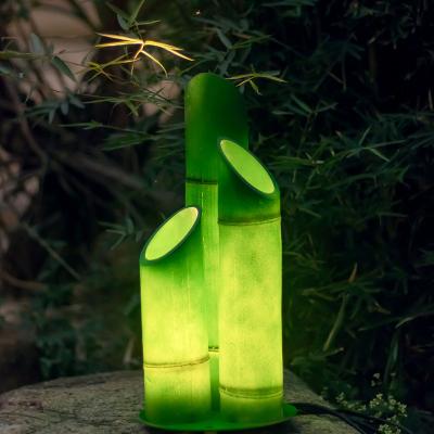 China Outdoor Waterproof Resin Landscape IP65 Garden Holiday Christmas Street Decoration Led 3d Pattern Green Color Artificial Bamboo Light for sale