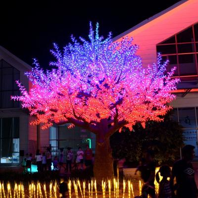 China 20ft Festival Outdoor DMX512 Pixel Lights Pattern Christmas Decoration LED Street Tree Customized Giant Artificial Tree Lamp for sale