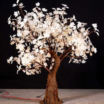 China Decorative Lightweight White Maple Wedding Resin Mini Garden Party Outdoor Waterproof Led Tree for sale