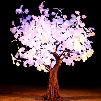 China Mini Rose Outdoor Wedding Holiday Party Christmas Decorative Tree Lamp 5ft White Ginkgo Led Tree for sale