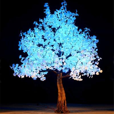 China Outdoor Wholesale Simulation 10ft RGB White Tree Garden Wedding Decoration Christmas Light Ginkgo Led Tree for sale