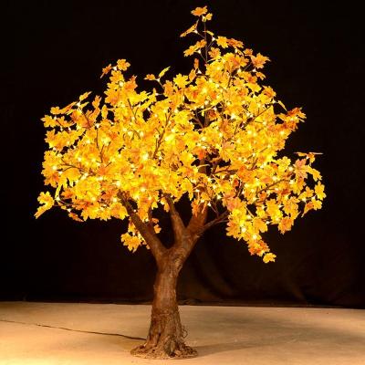 China Christmas Outdoor Waterproof Wedding Garden Party Decorative Resin Led White Maple Tree 1.5m Warm Light Weight for sale