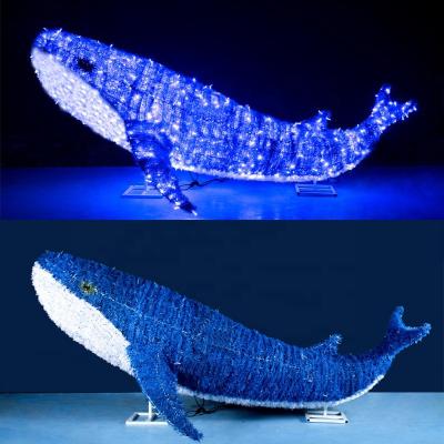 China Commercial Factory IP65 Ramadan 3d Whale Fish Pattern Decorations Outdoor Waterproof Muli Color Led Christmas Light for sale