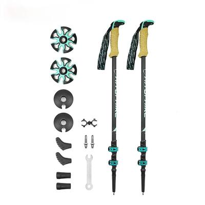 China 195g/pc Straight Carbon Fiber External Fast Lock Trekking Pole Increasing Telescope Stick Walking Stick Nordic Shooting Crutch for sale