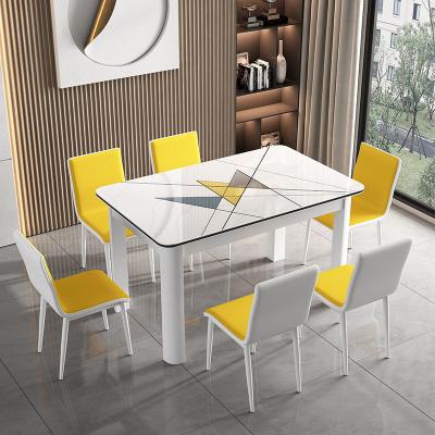 China Modern minimalist nordic table hotel table dining room table modern small household apartment and chair combination negotiation for sale