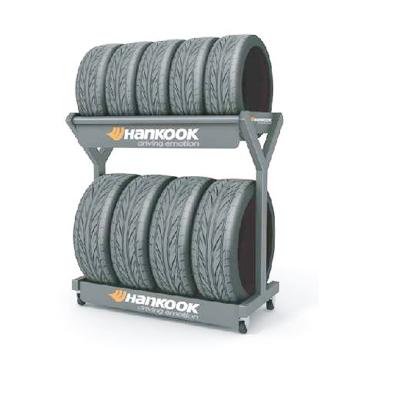 China Eco - Friendly Tire Tire Display Stand With Wheels for sale