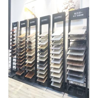 China single side tiered wood flooring display rack 13004 for sale