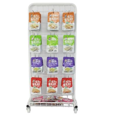 China Eco - Friendly Potato Chips Cookie Snack Display Racks Racks For Snack Shop With Wheels for sale