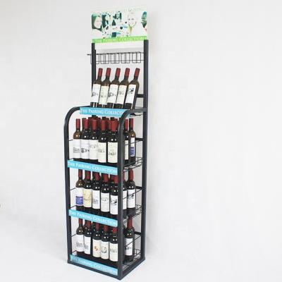 China metal beer bottle display rack shelf for supermarket and retails 17009 for sale