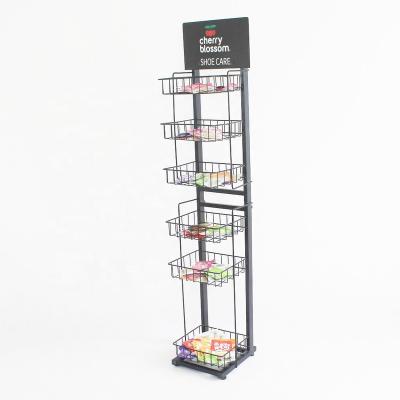 China Environmentally Friendly Customized Portable 5 Tiers Floor Shoe Accessories Display Stand For Shop for sale