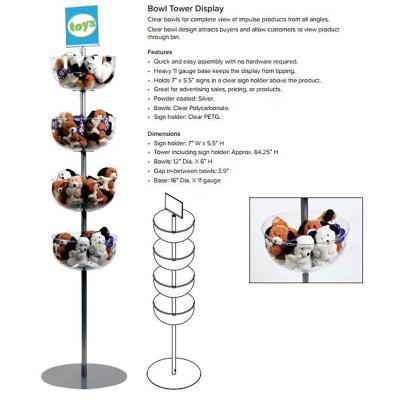 China Modern Clear Bowl Tower Child Toy Plush Doll Stand Display for sale