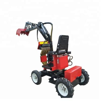 China Machinery Repair Shops 4 Wheel Walking Farm Garden Mini Digger Tractor With Shovel With CE Certificate for sale