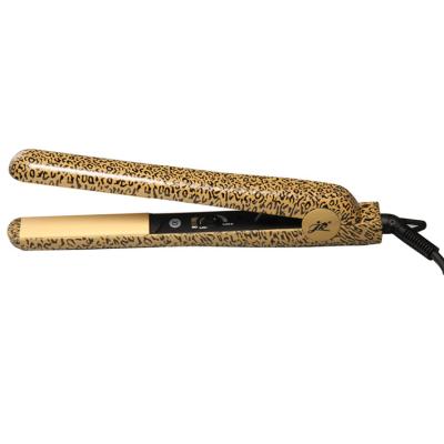 China Pure ceramic Leopard grain temperture control hair straightener iron for sale