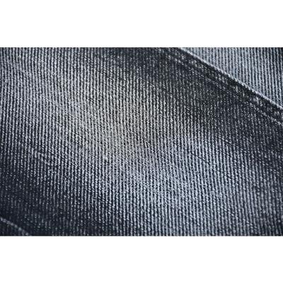 China Breathable GV349 Egyptian Cotton Spandex Sulfur Black / Black Face Embossing Jeans Fabric Factory for sale