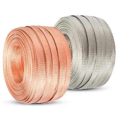 China ALL High Quality Solar Structure Pure Flat Braided Copper Wire Cable For Ground Bus for sale